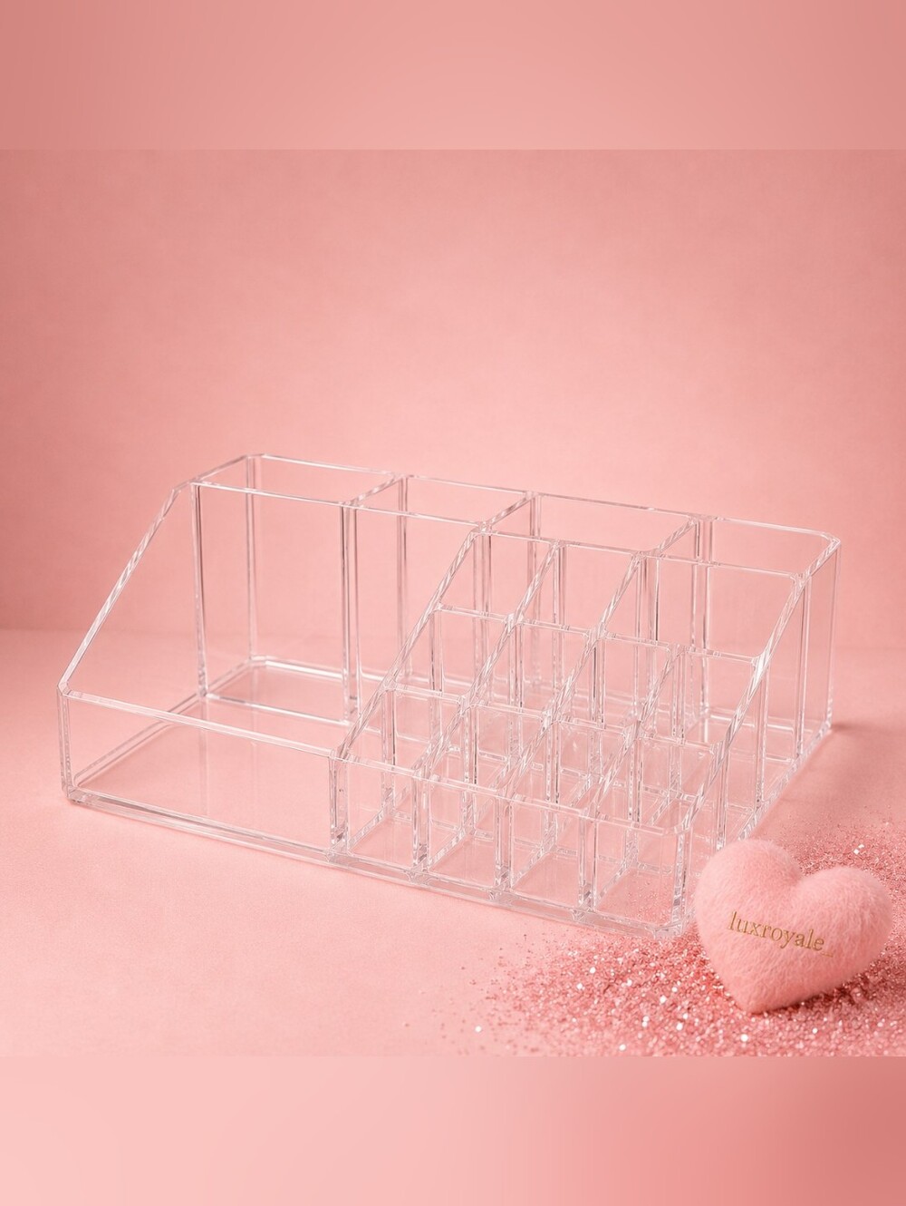 Clean Girl Aesthetic Transparent Makeup Organizer with Multiple Compartments